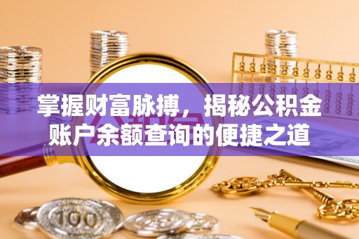 莱阳掌握财富脉搏，揭秘公积金账户余额查询的便捷之道