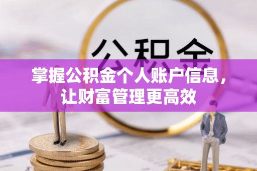 莱阳掌握公积金个人账户信息，让财富管理更高效